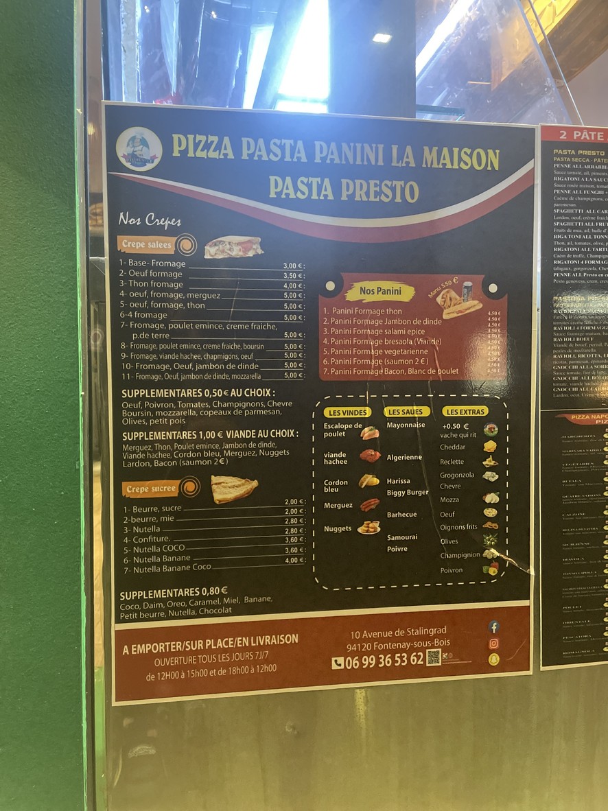 Pasta Presto Fontenay menu 5