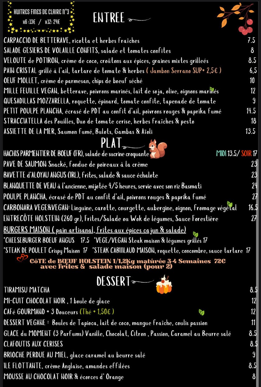 Monsieur Poirot menu 1