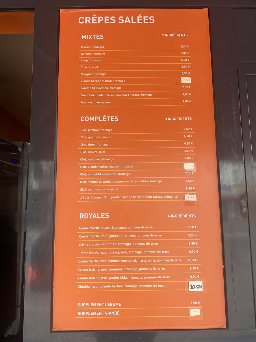 DJANGO by Mom crêpes menu 1