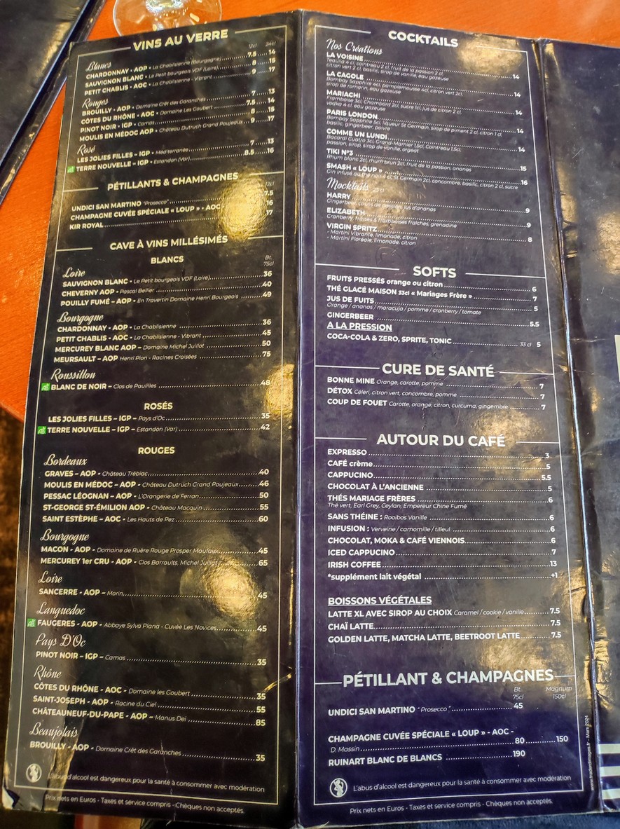 Restaurante Lobo menu 2