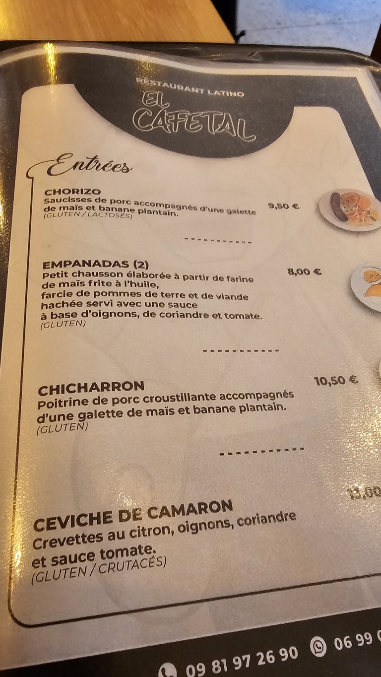 El Cafetal menu 2