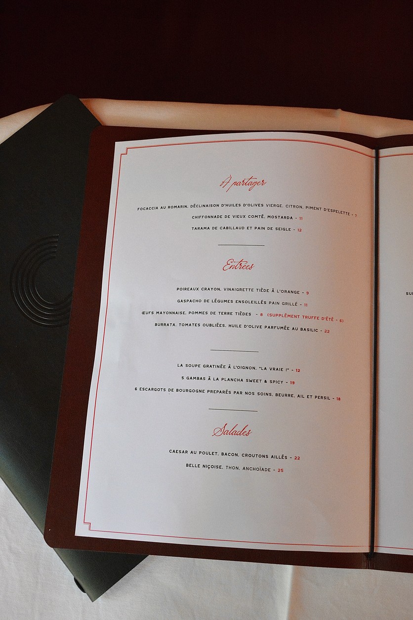 Les Capucines menu 2
