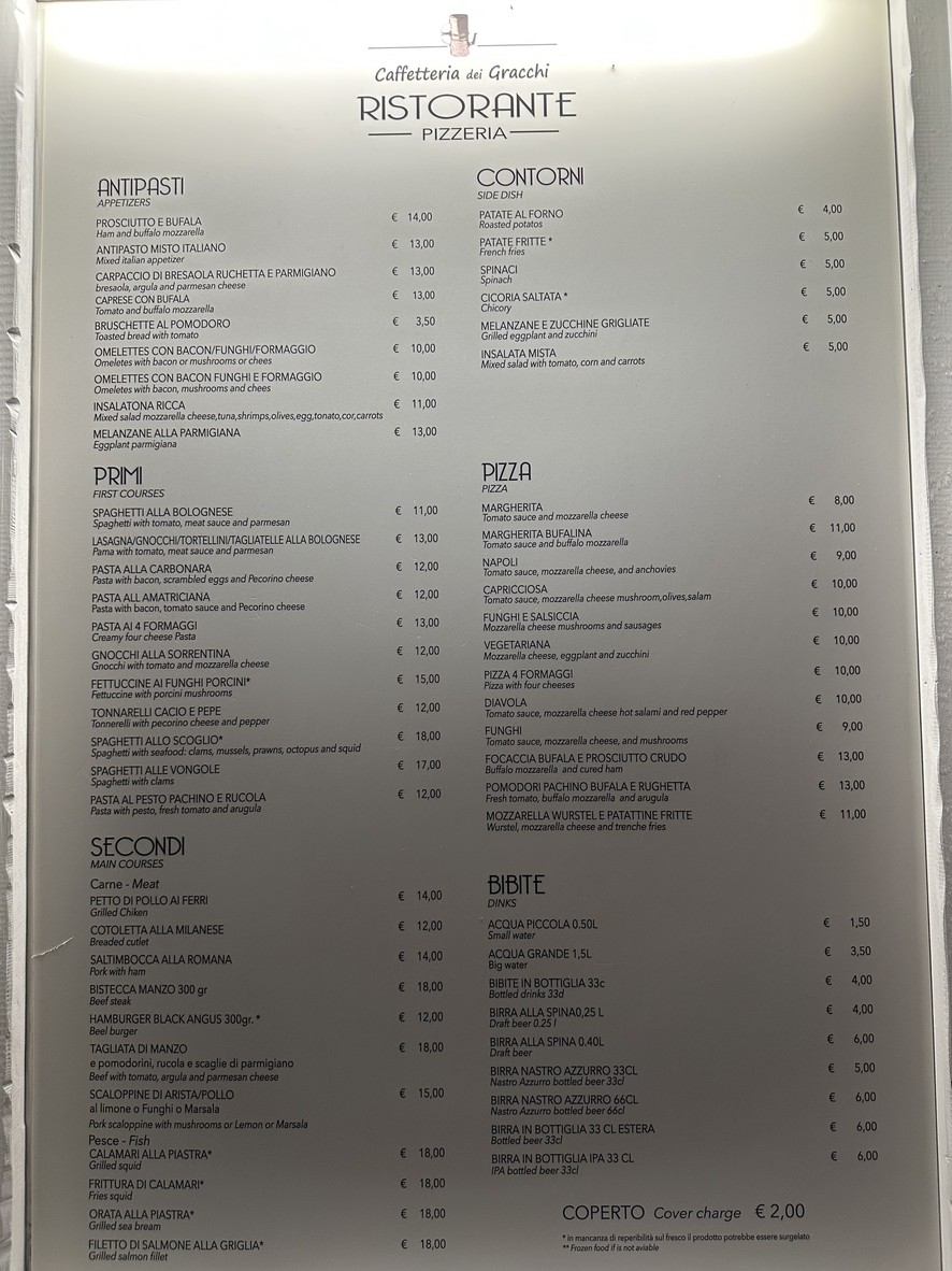 Caffetteria Gracchi menu 1