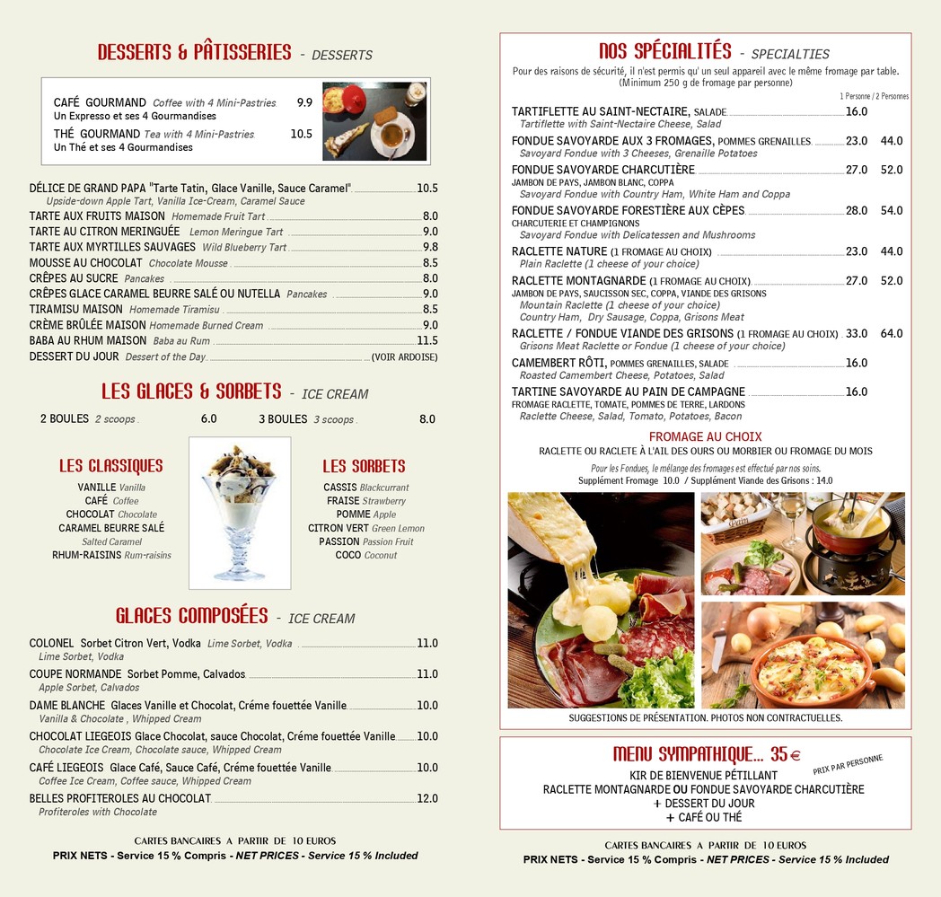 Le Marivaux menu 2