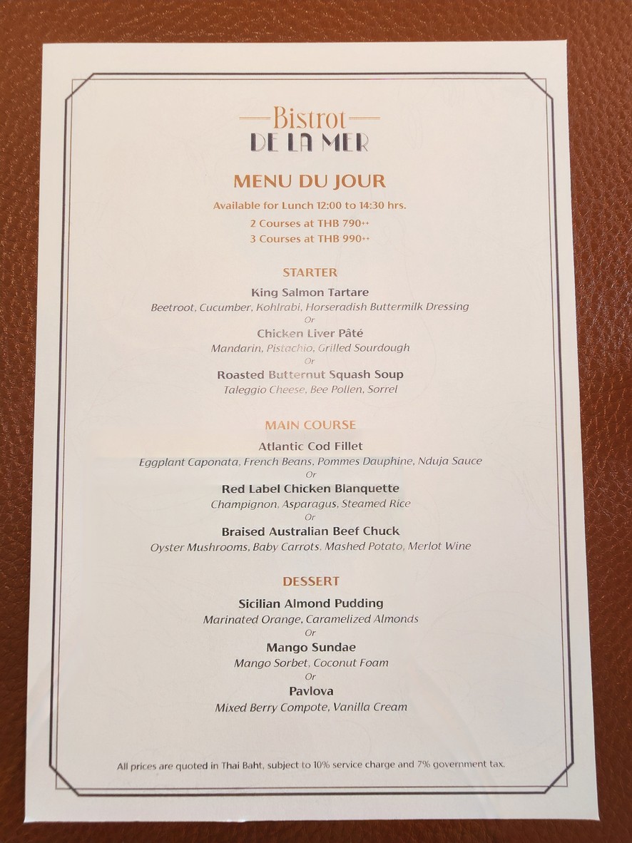 Bistrot De La Mer menu 2