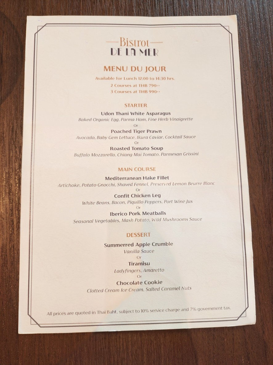 Bistrot De La Mer menu 3
