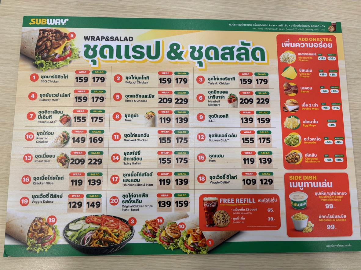 Subway Sukhumvit Soi 23 (Jasmine City Building) menu 4
