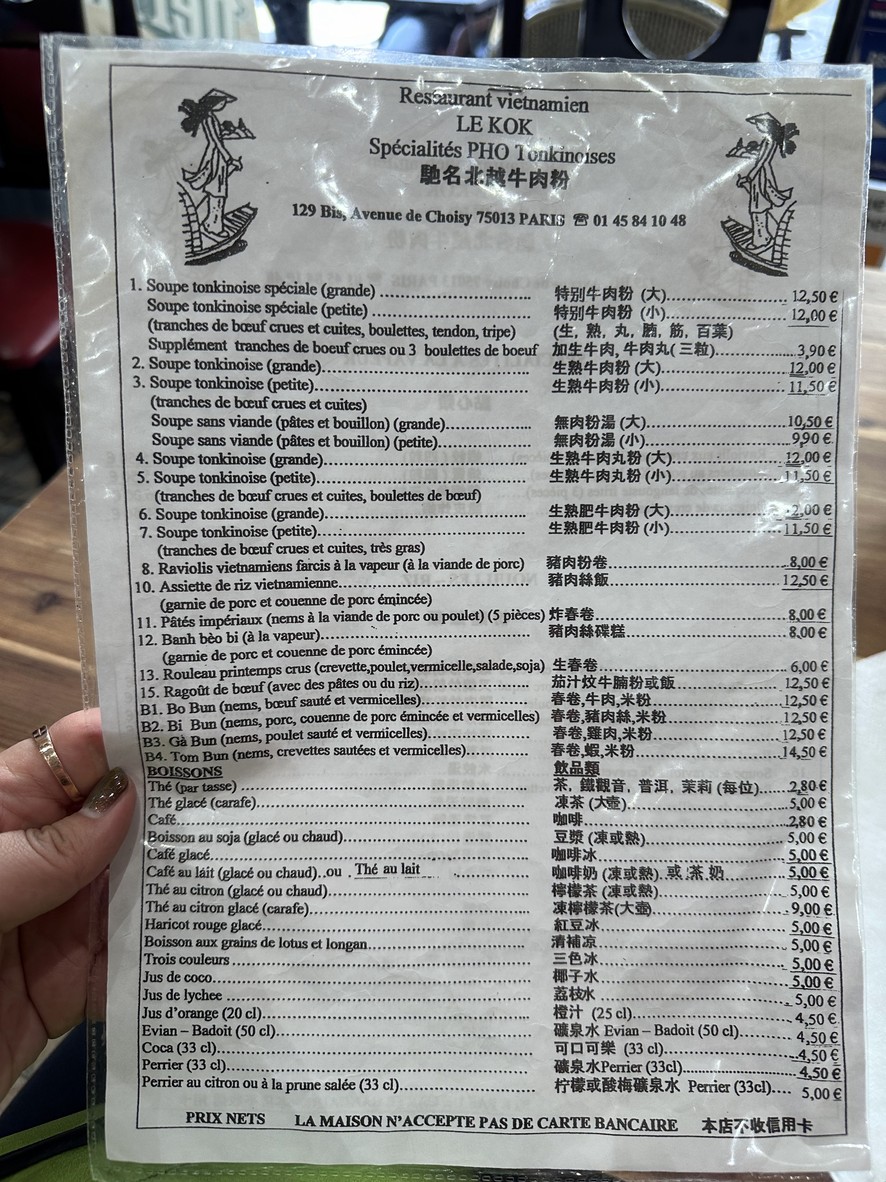 Le kok menu 1