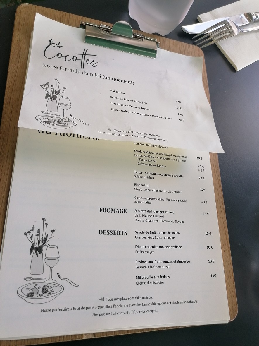 Cocottes menu 2