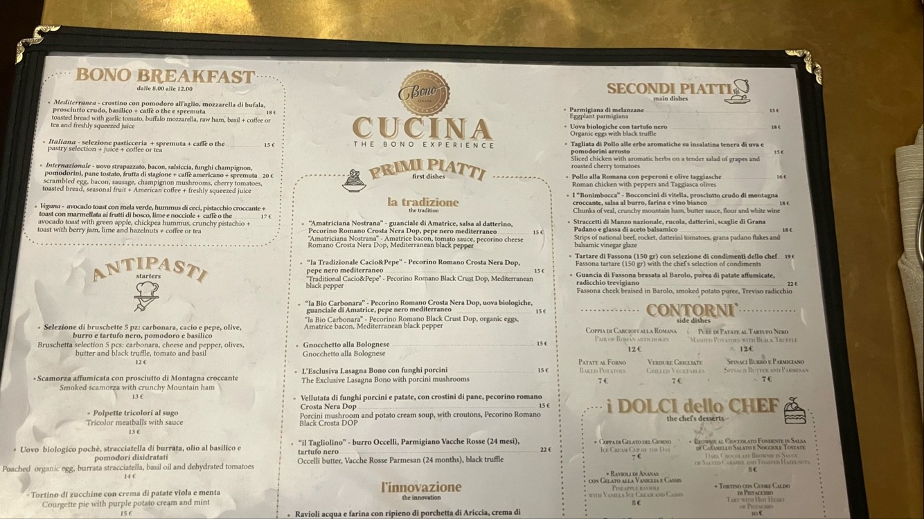 Bo.no. - Monti | Restaurant Cocktail Wine menu 1