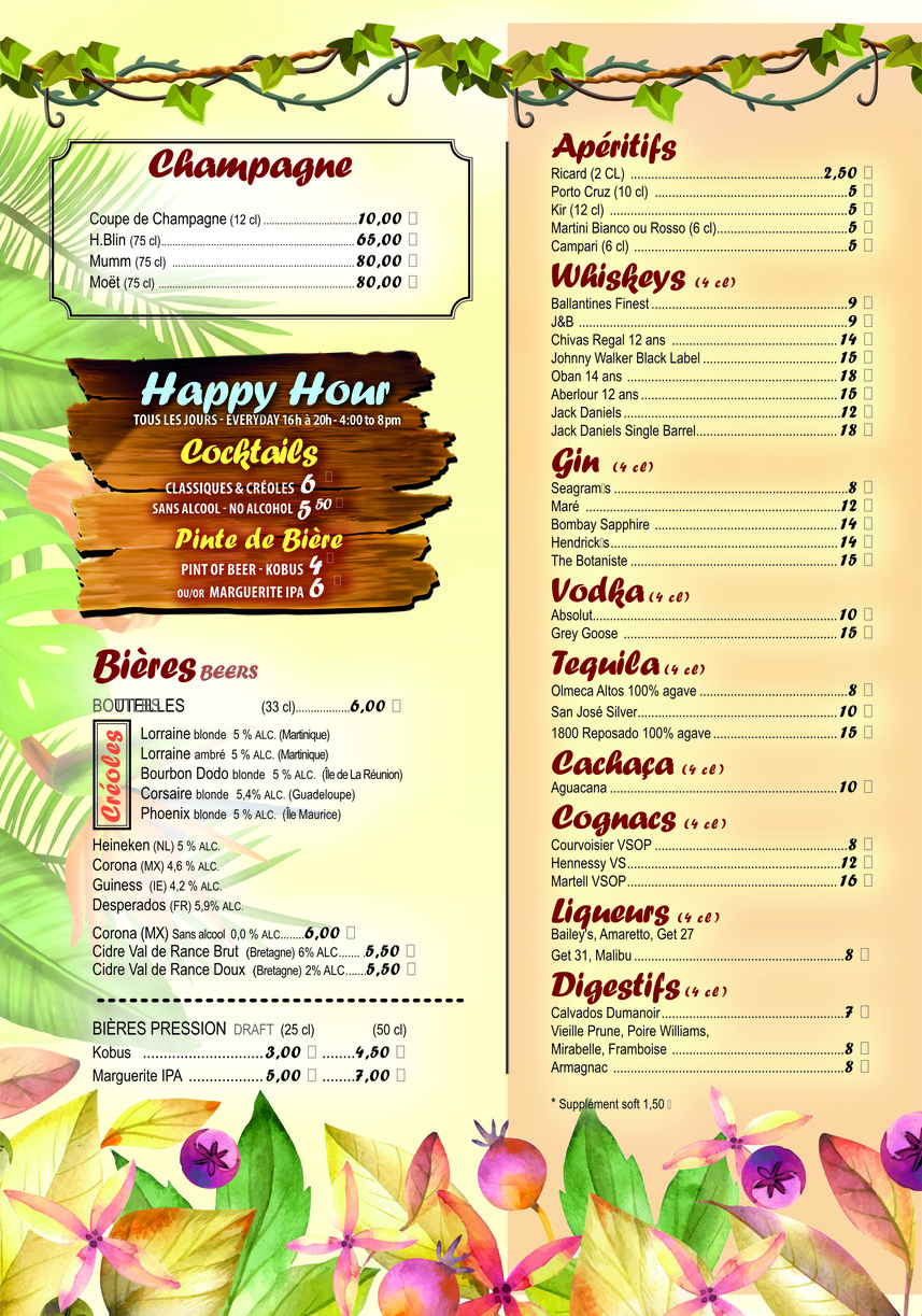Caffé Créole menu 3