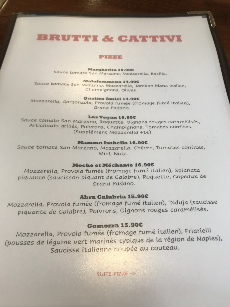 Brutti E Cattivi menu 2
