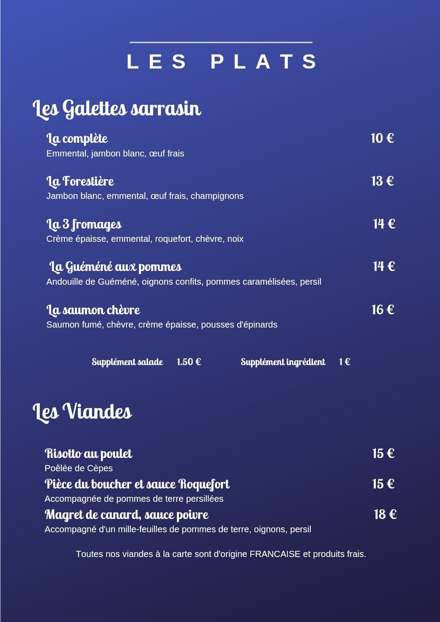 C&C's Restaurant menu 2