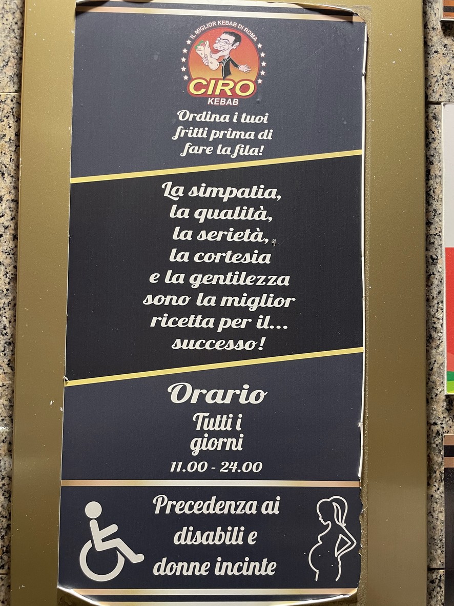 Ciro Kebab menu 1