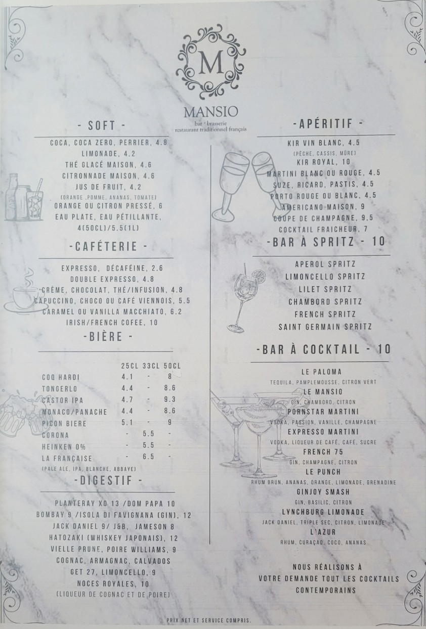 EL MANSIO menu 2