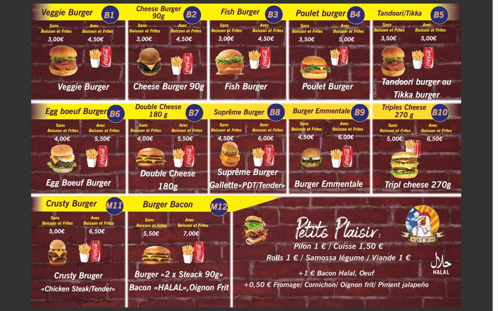 Only the fried chicken menu 1