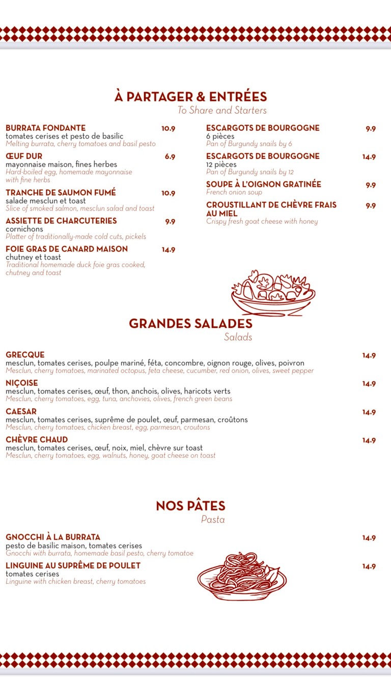 La Rotonde menu 1