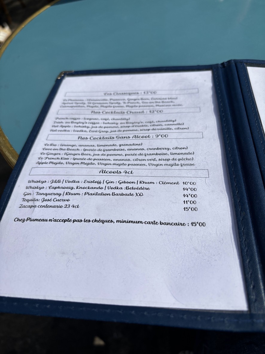 Chez Plumeau menu 4