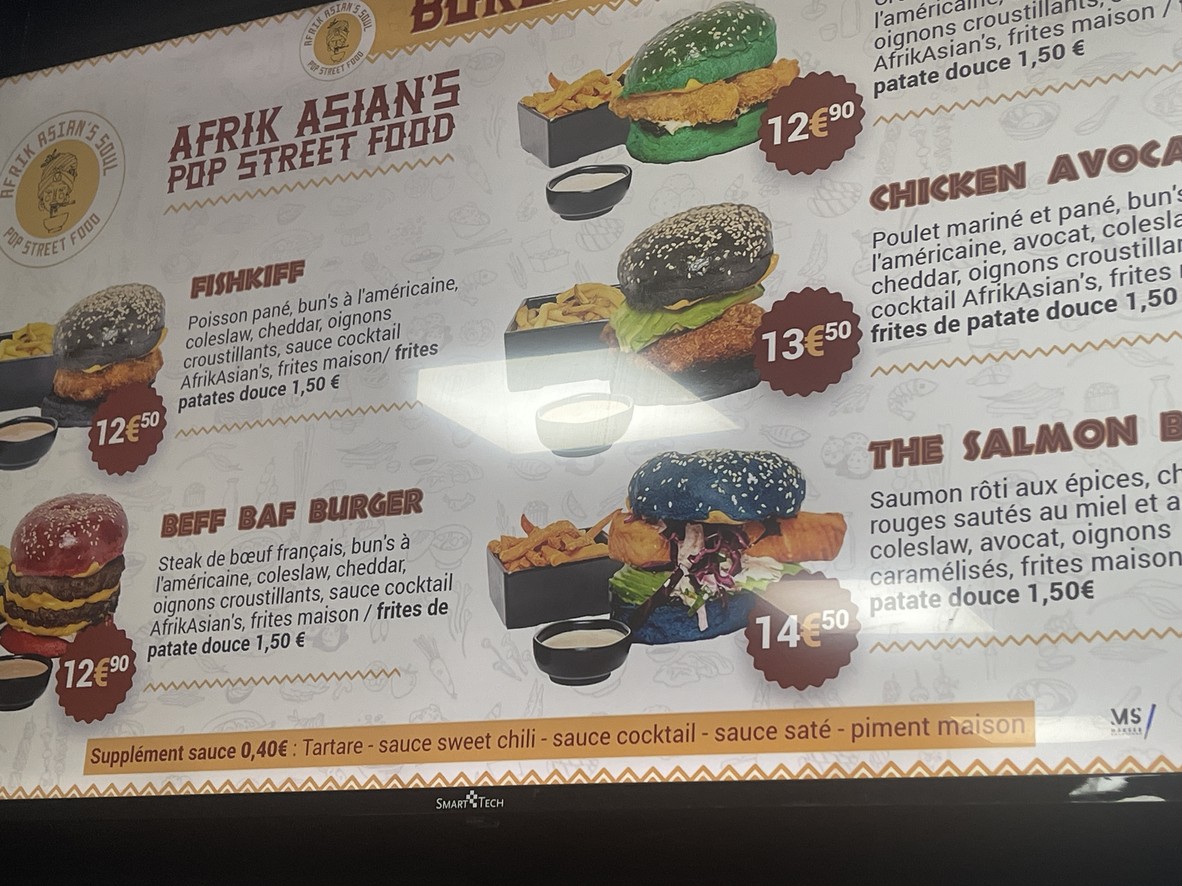 Afrik Asian's Soul Côté Seine menu 2