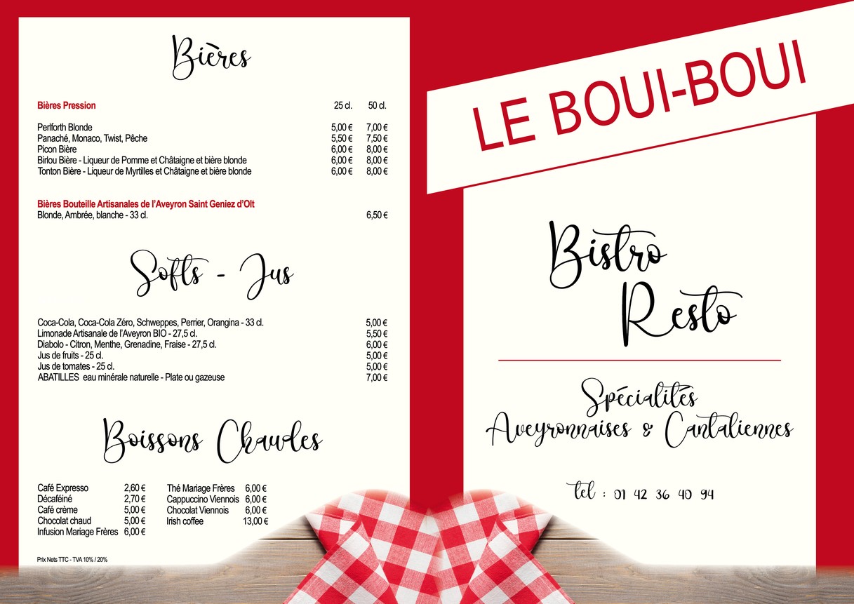 Le Boui-Boui menu 1
