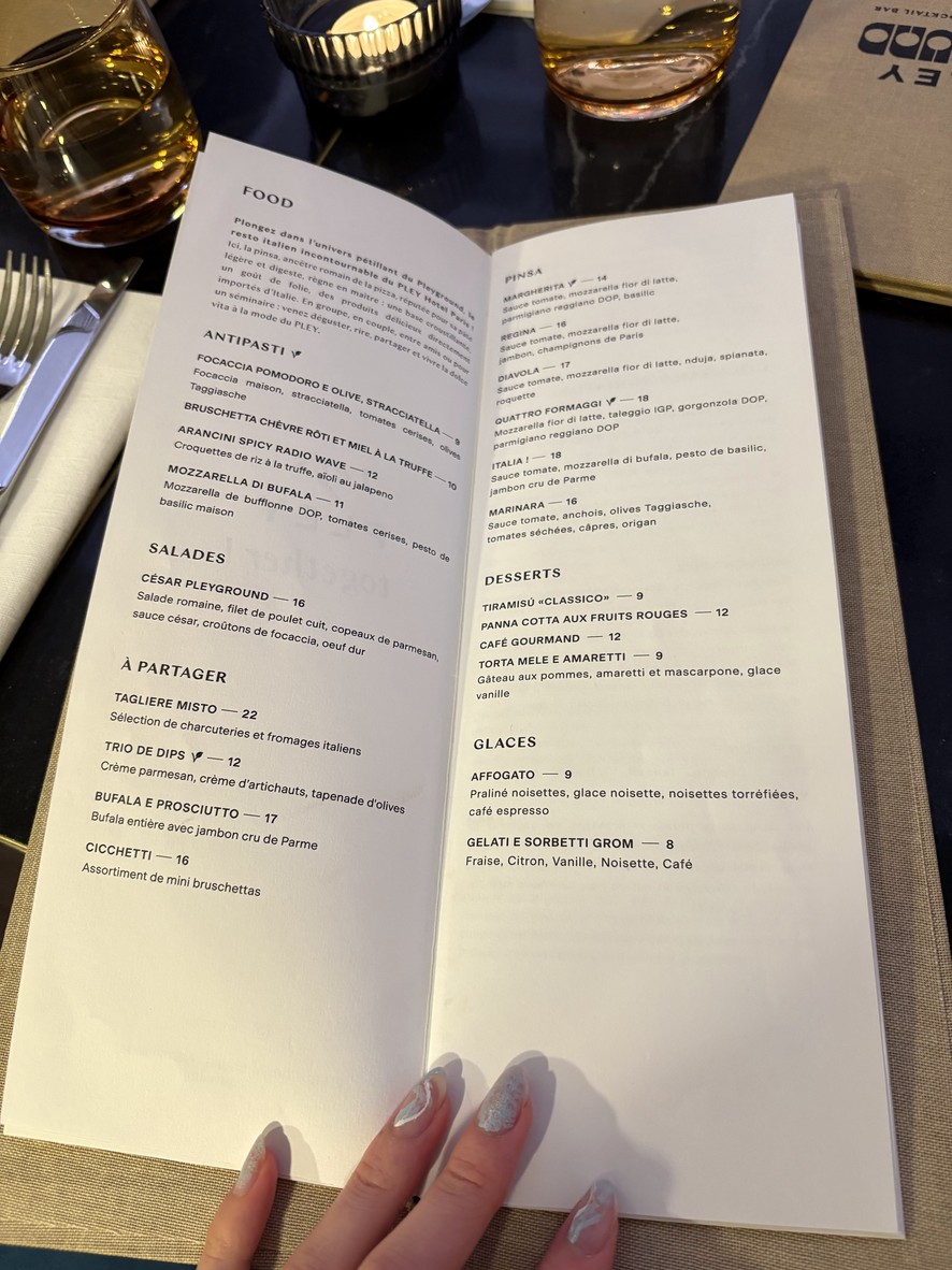 Restaurant & Bar Pleyground menu 1
