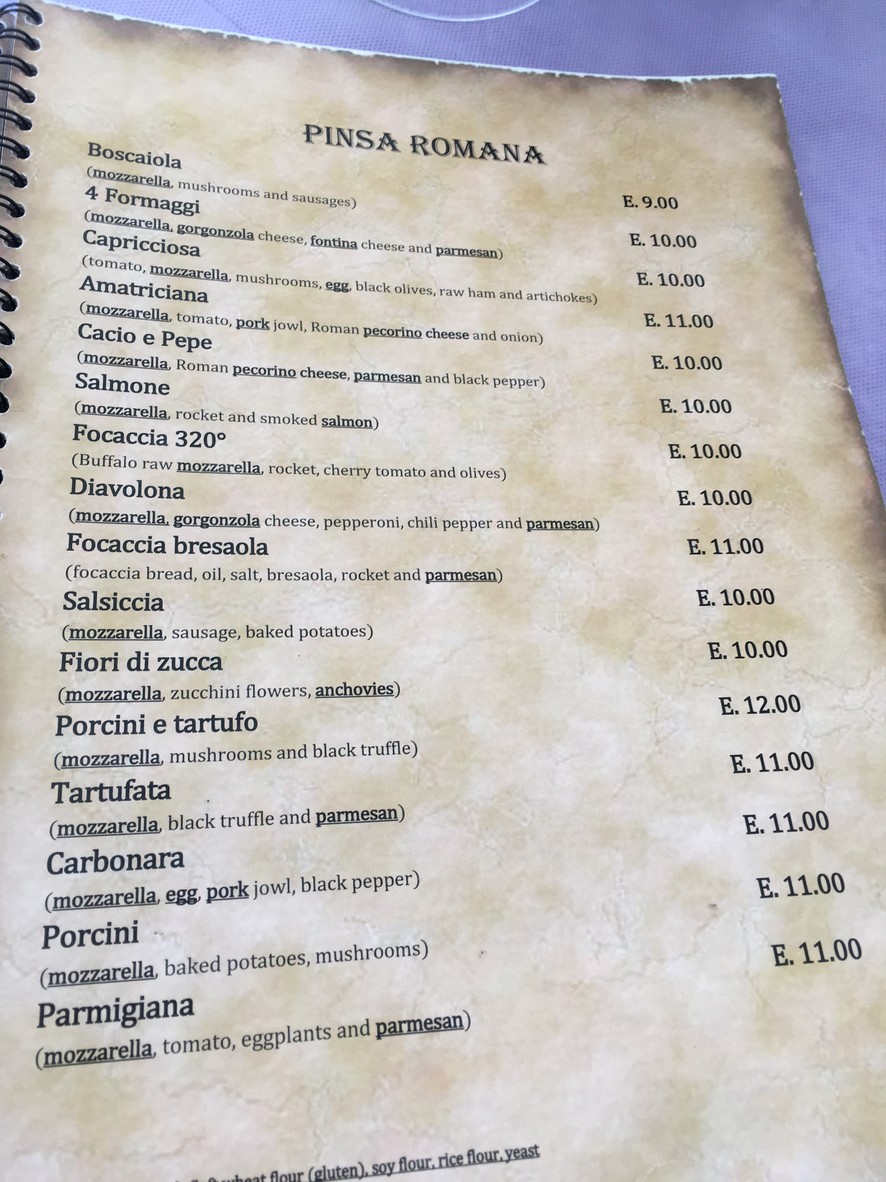 Ristorante 320 Gradi menu 3