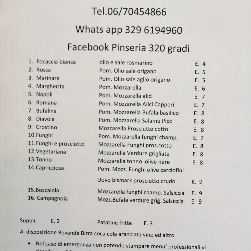 Ristorante 320 Gradi menu 4
