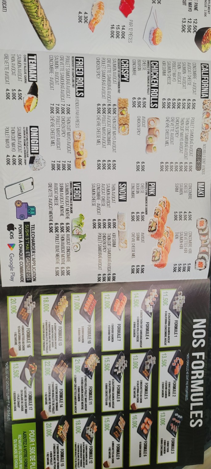 SUSHI S'THAI menu 2