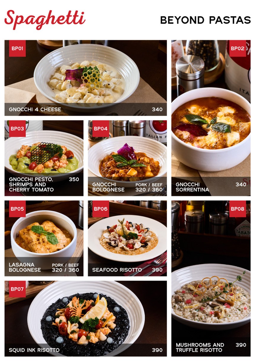 SPAGHETTI menu 3