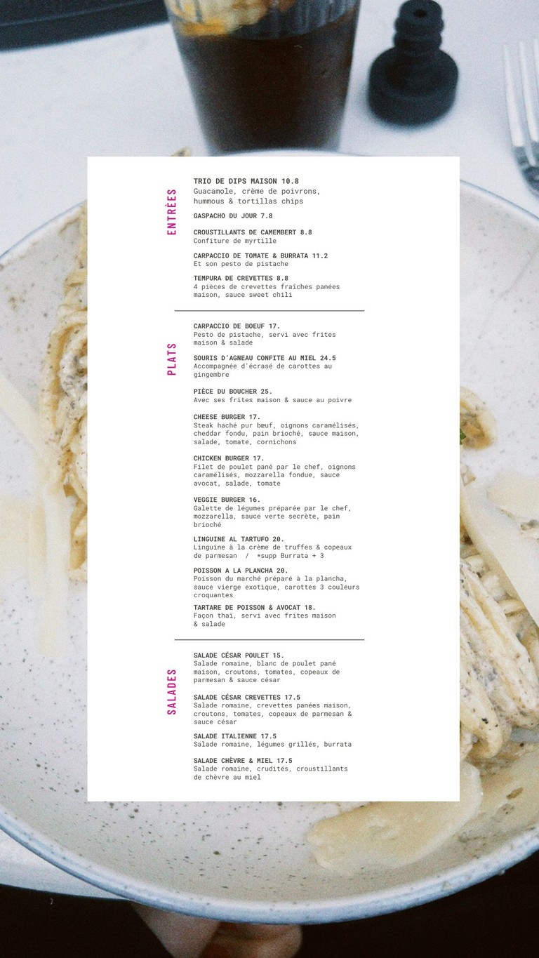 Café Framboise menu 1