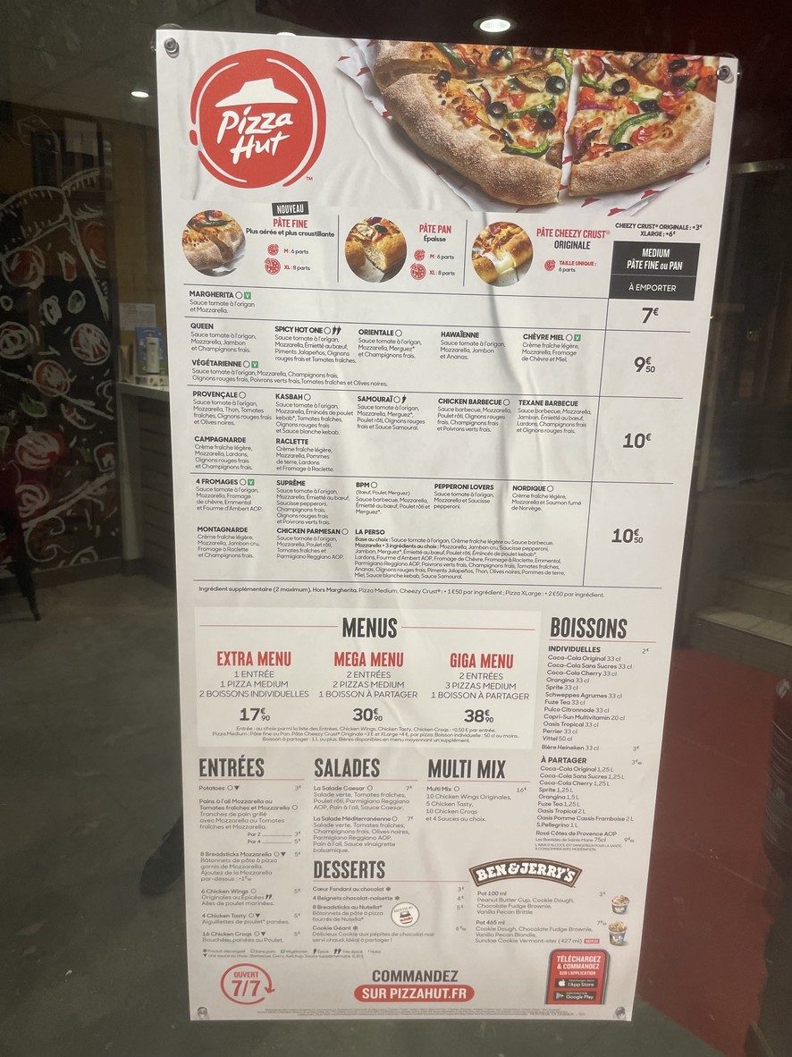 Pizza Hut menu 1