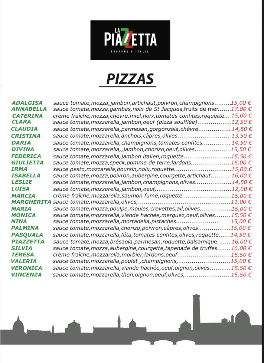 LA PIAZZETTA menu 1