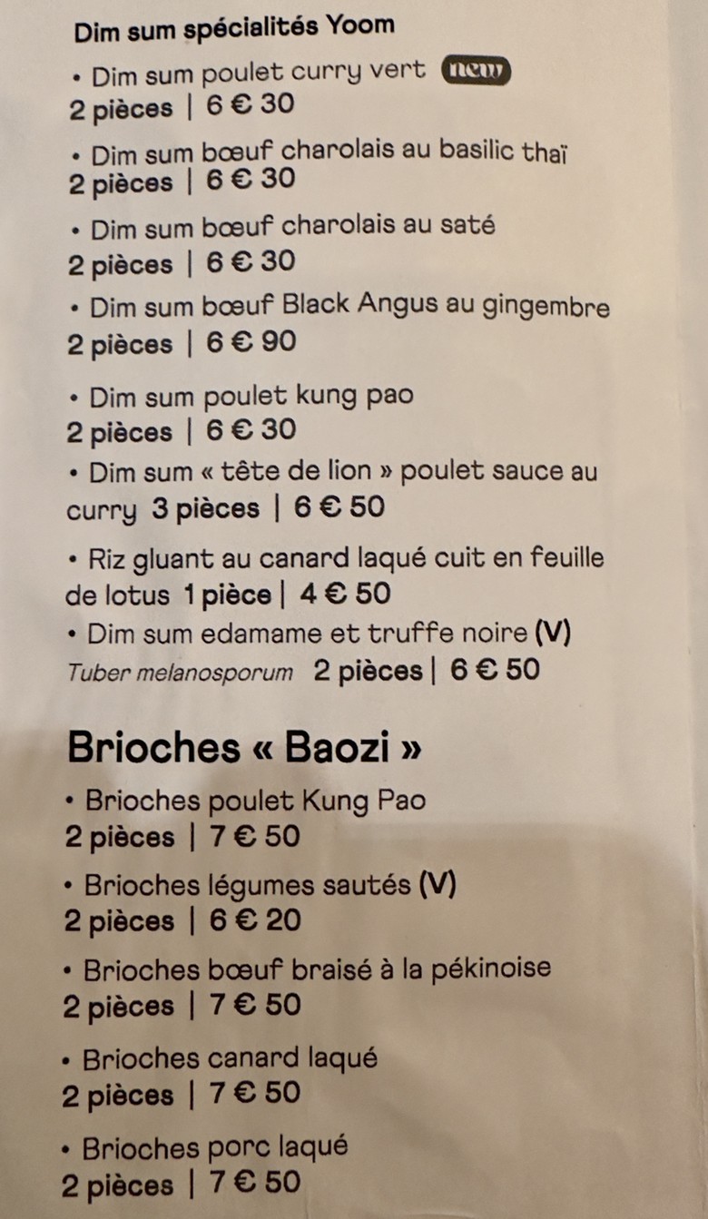 Yoom Rive Droite menu 2
