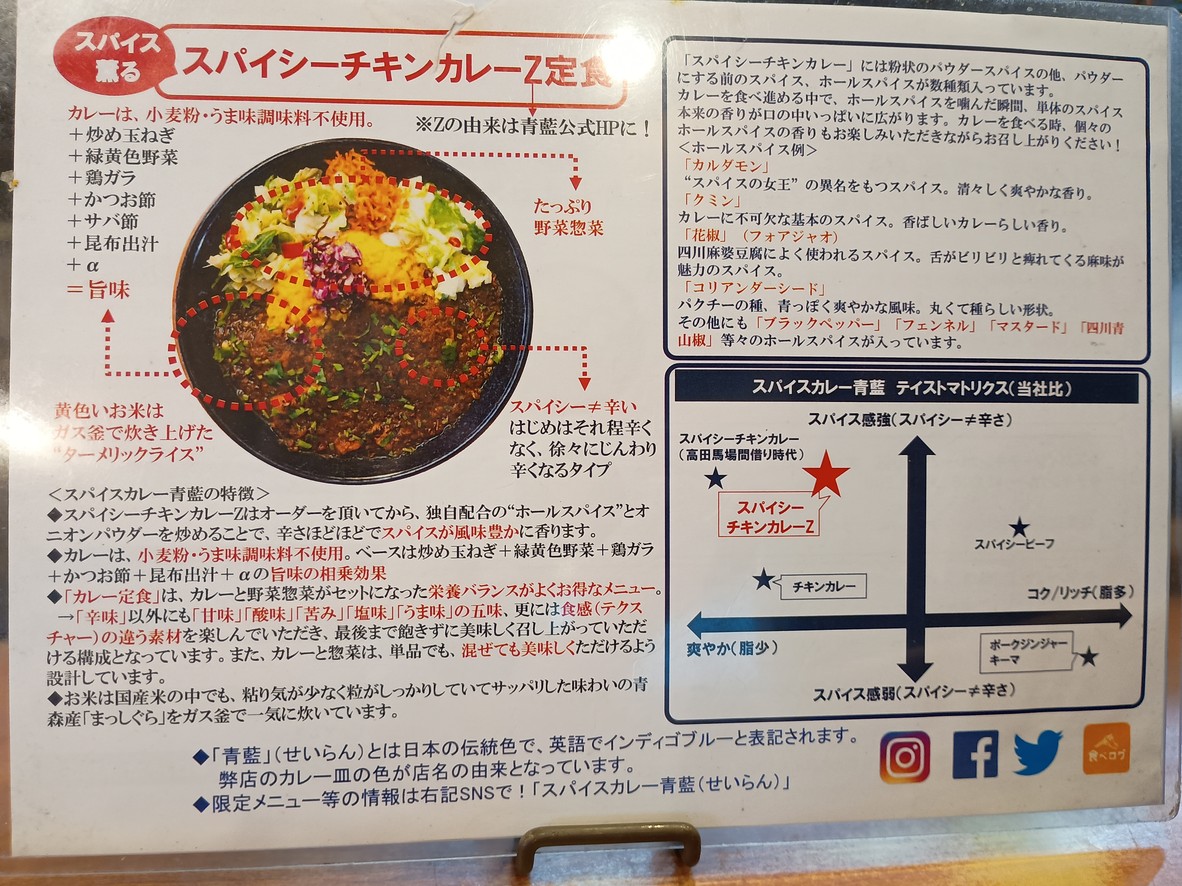 Hōru Supaisu Karē Seiran menu 1
