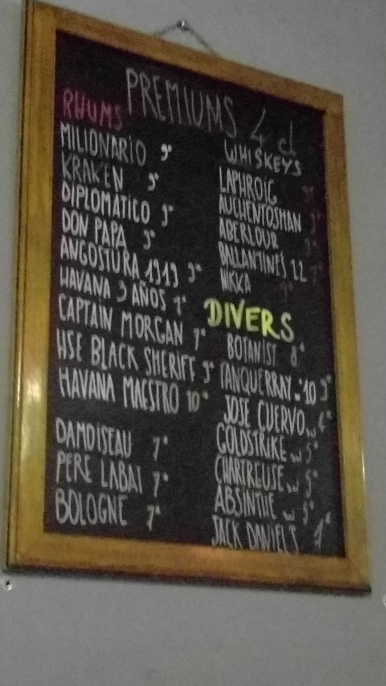 Nul Bar Ailleurs menu 2