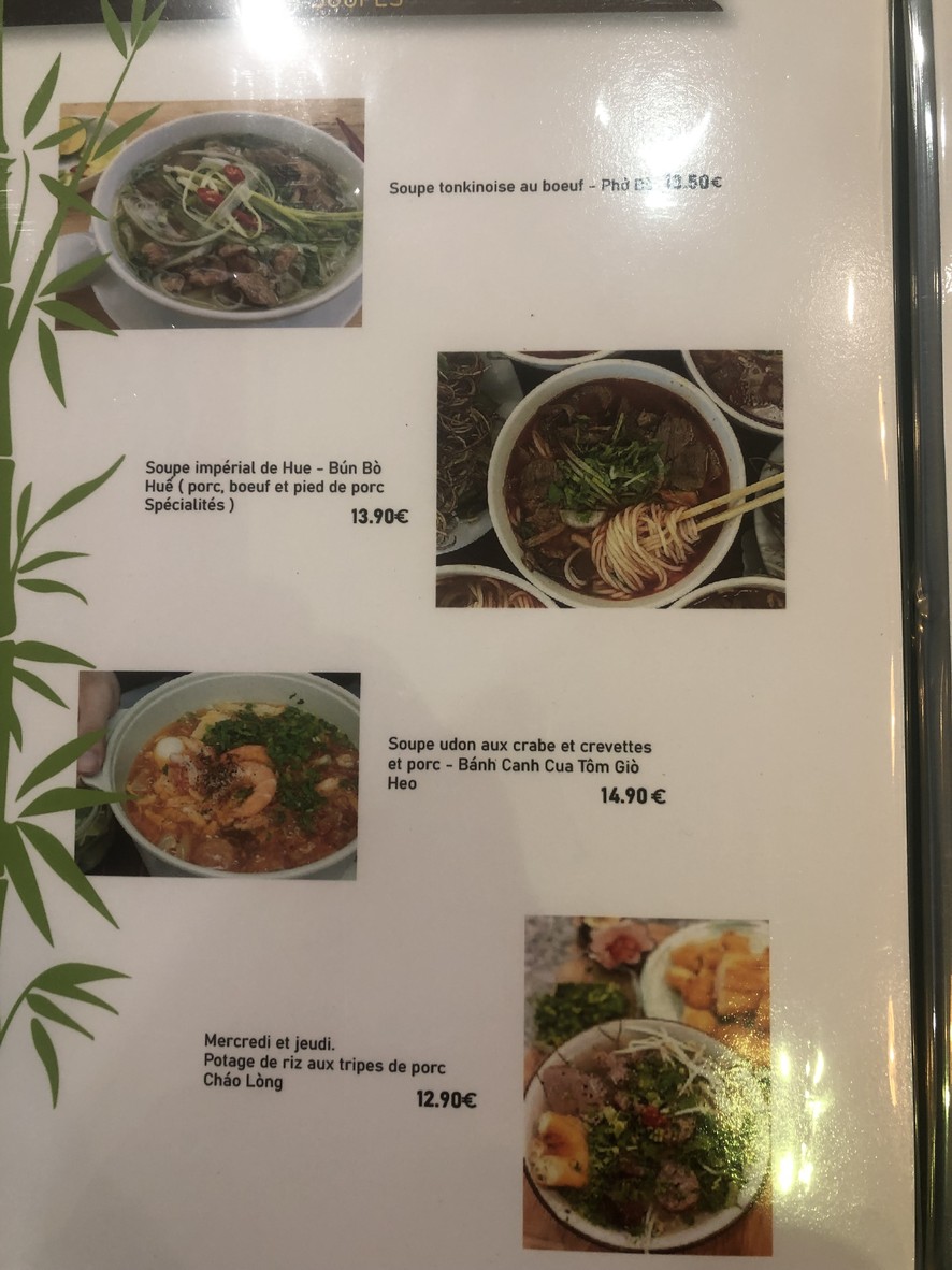 Bambou Vert menu 2