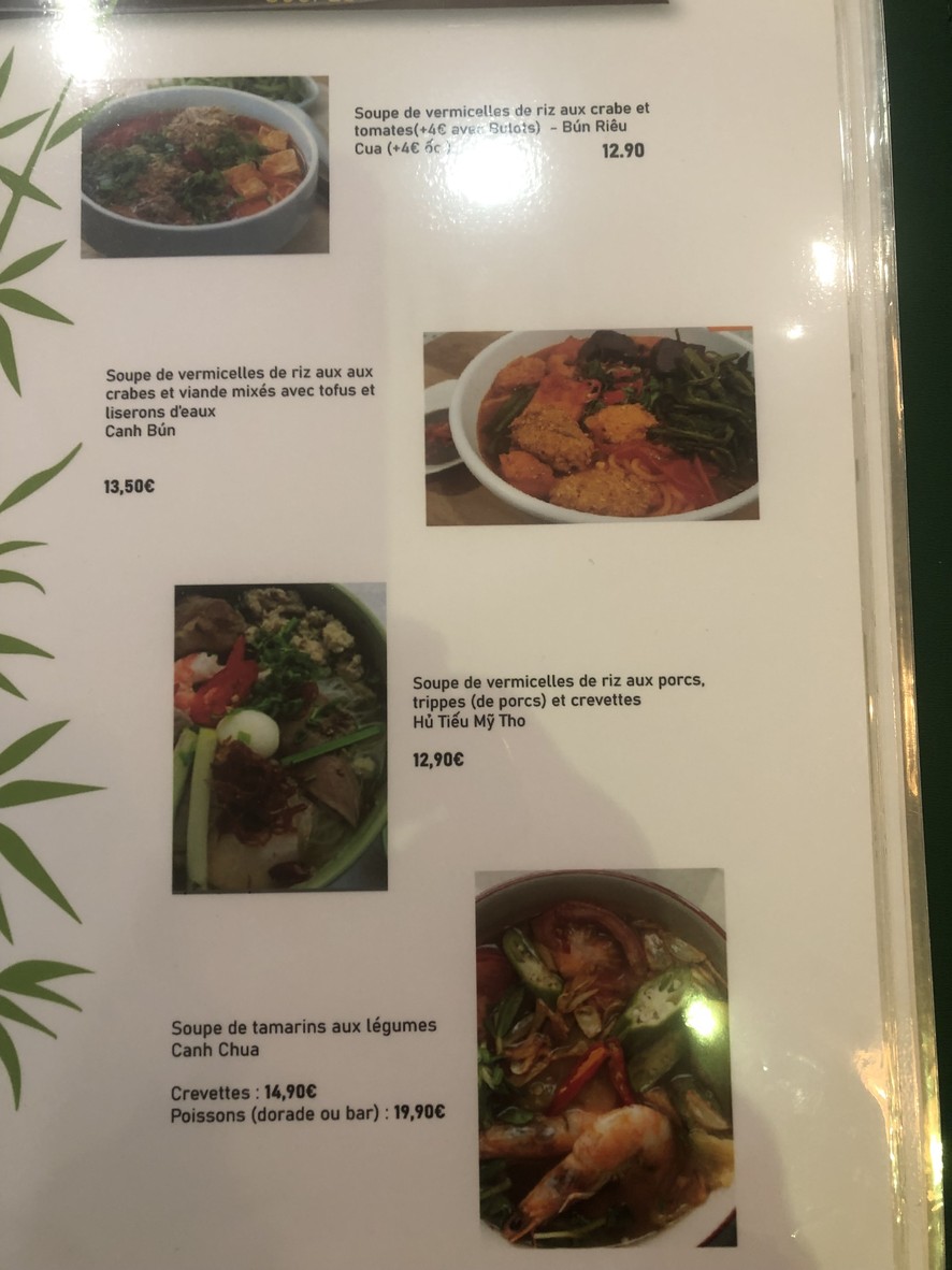 Bambou Vert menu 3