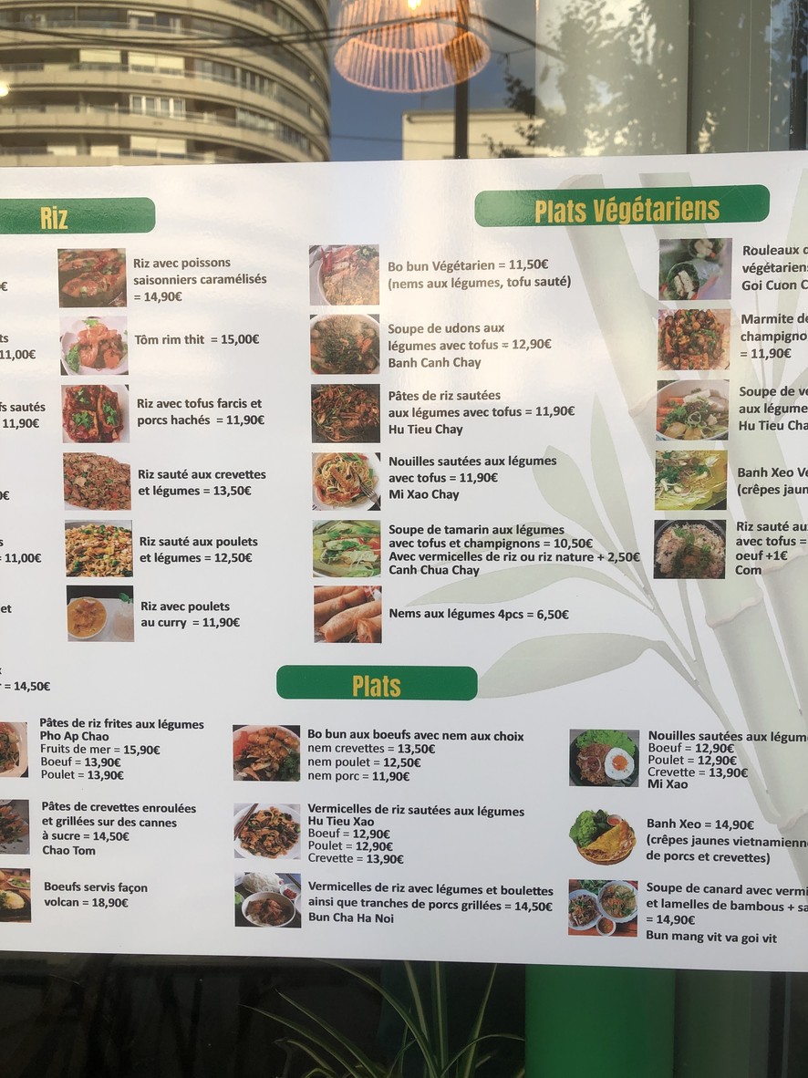 Bambou Vert menu 4