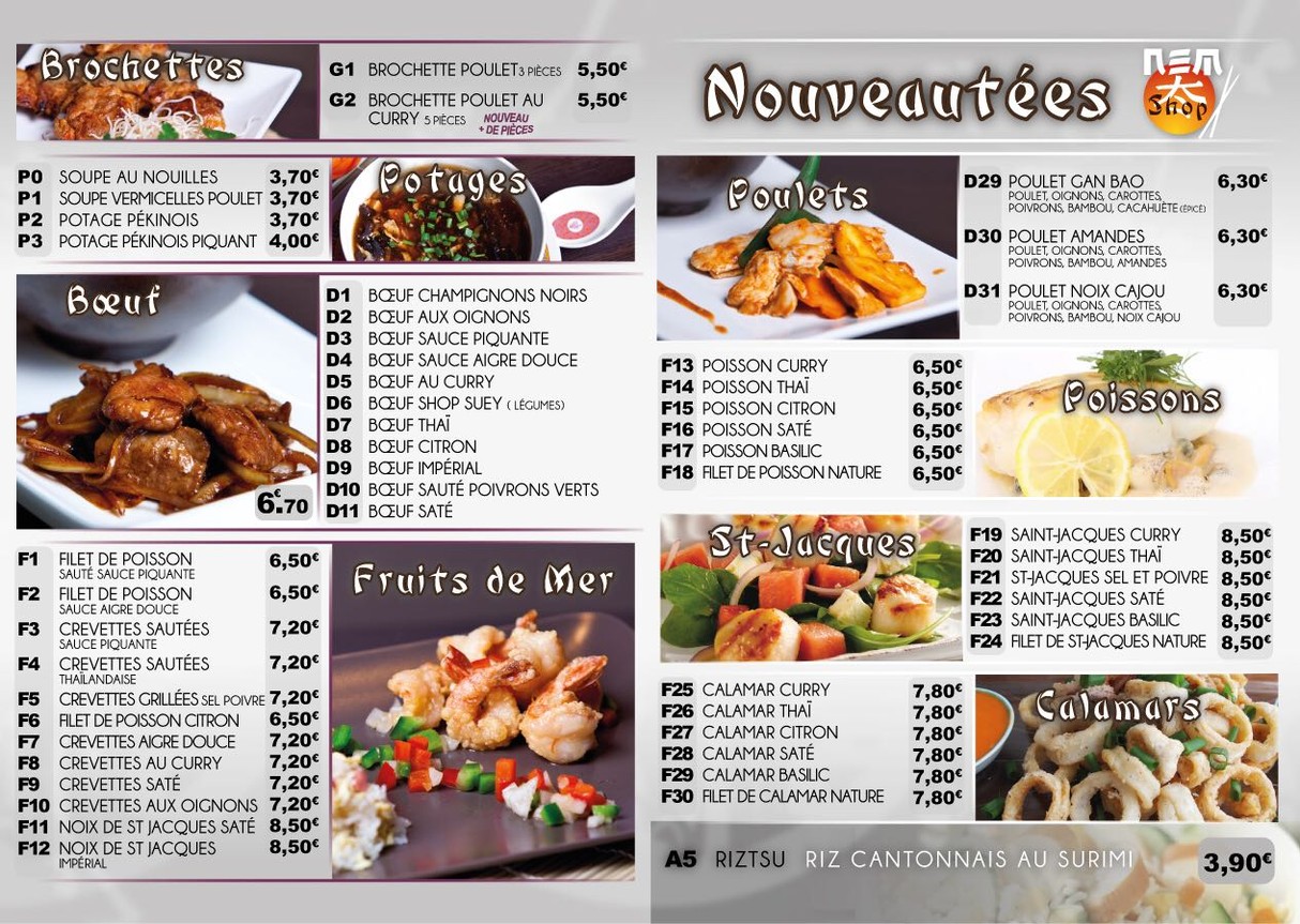 Nem Shop Clamart menu 2