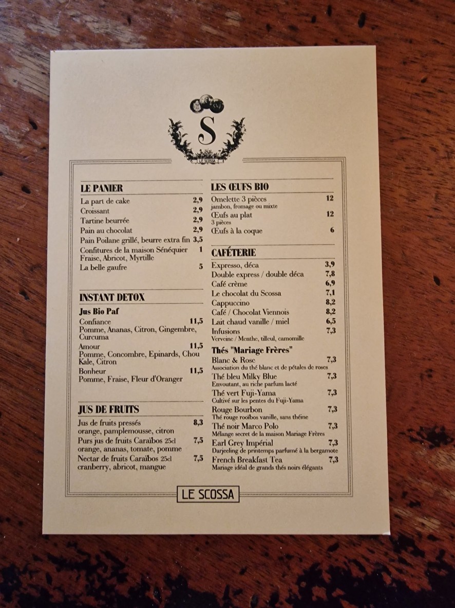 Le Scossa menu 2