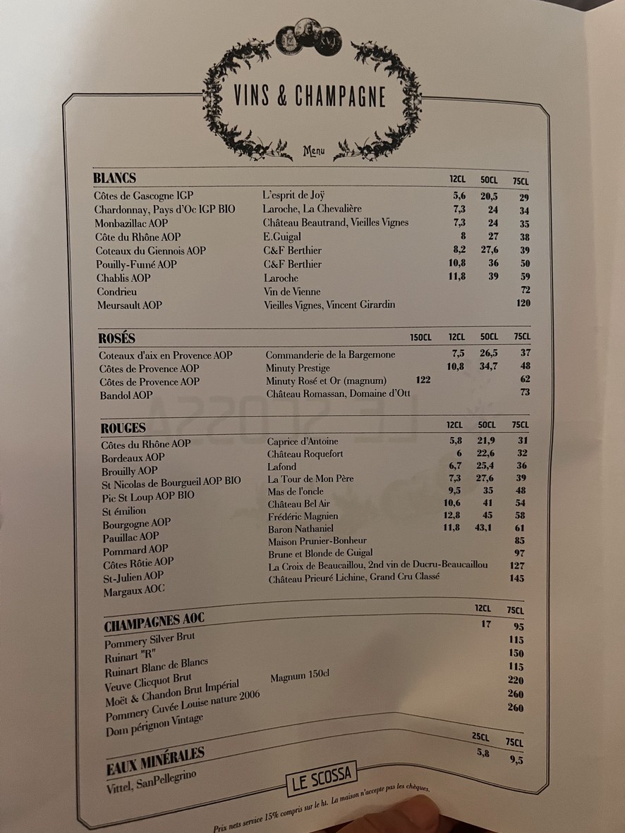 Le Scossa menu 3