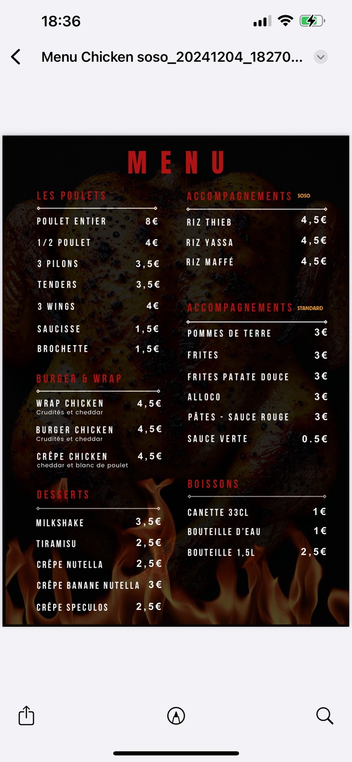 Chicken soso menu 2