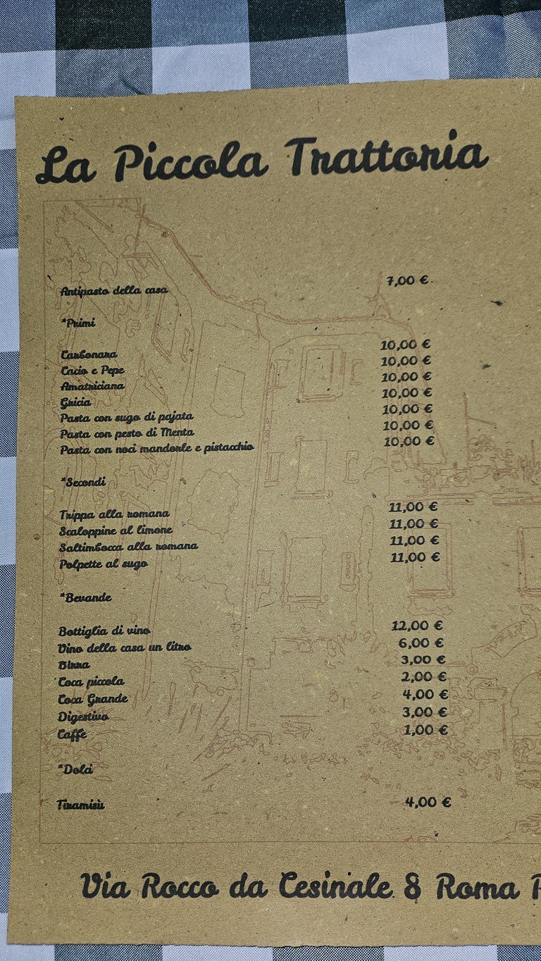 La Piccola Trattoria da Me menu 1