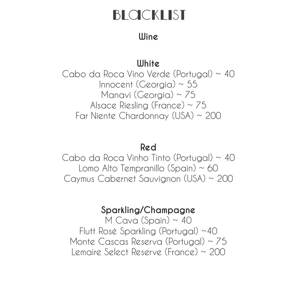 Blacklist menu 2
