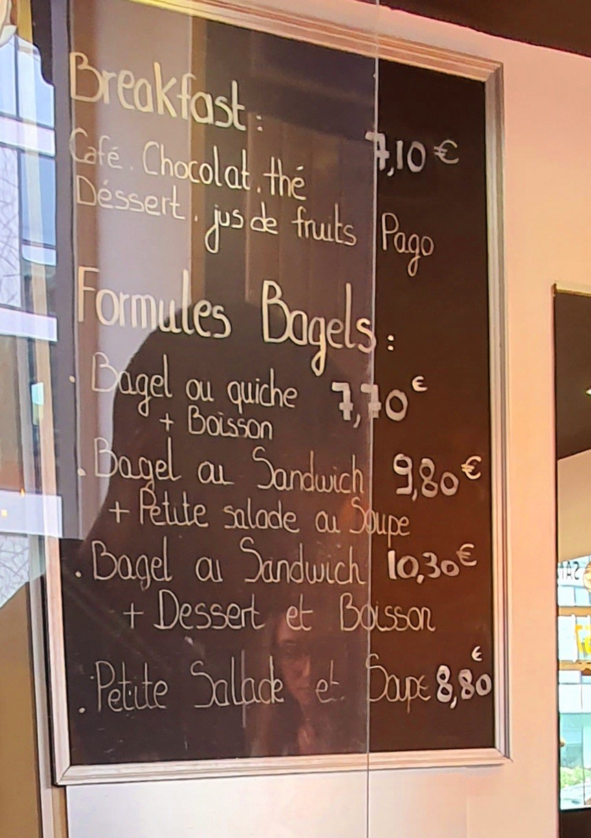 Bagel & Coffee menu 1