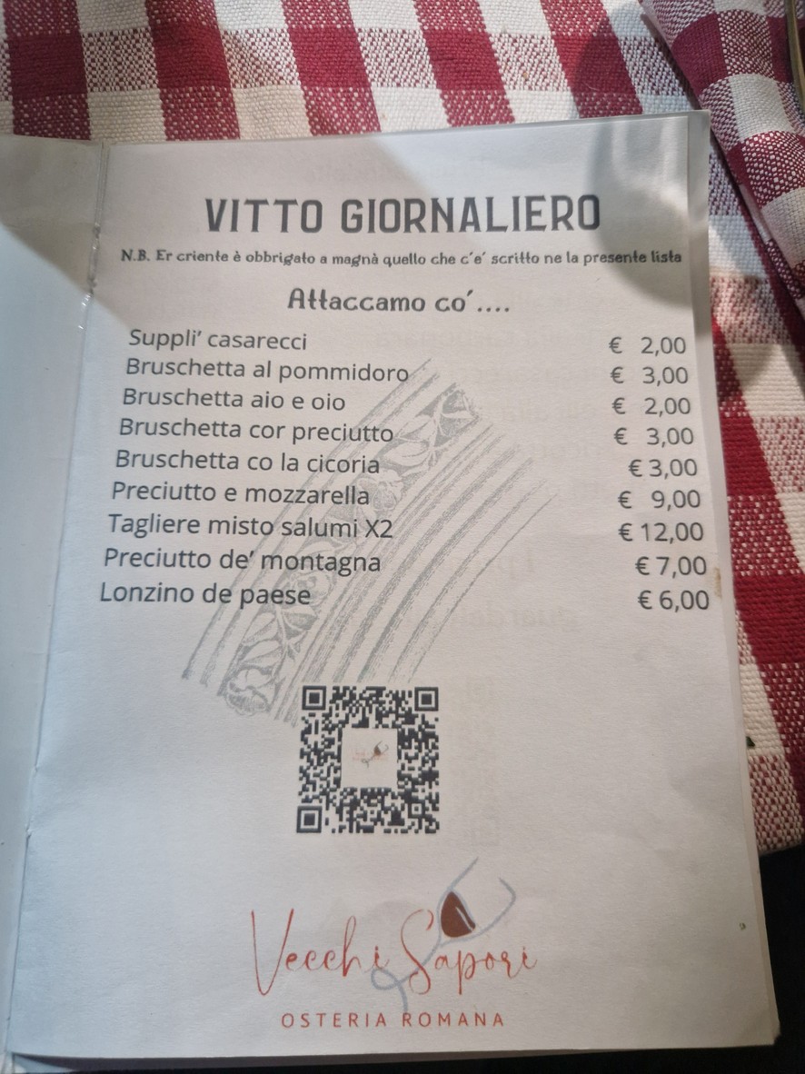 Trattoria Vecchi Sapori menu 1