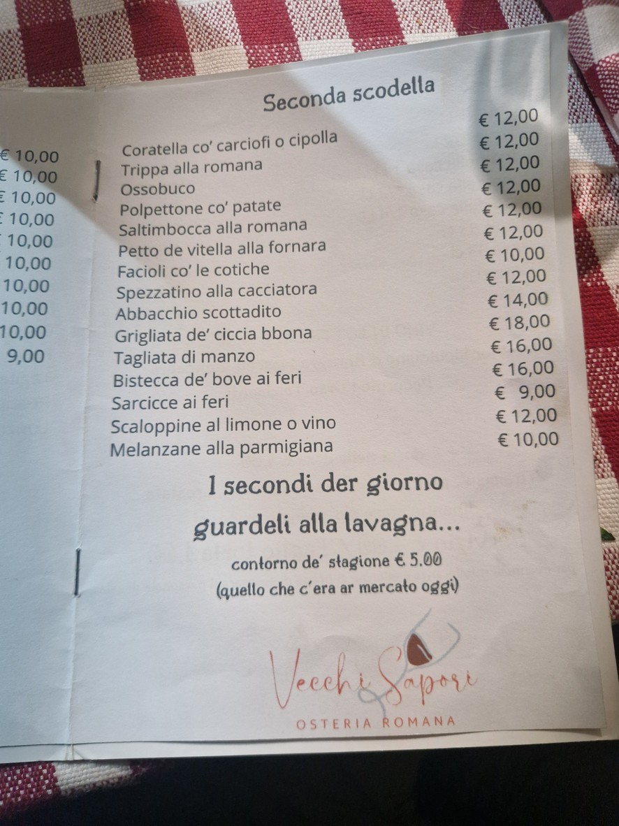 Trattoria Vecchi Sapori menu 3