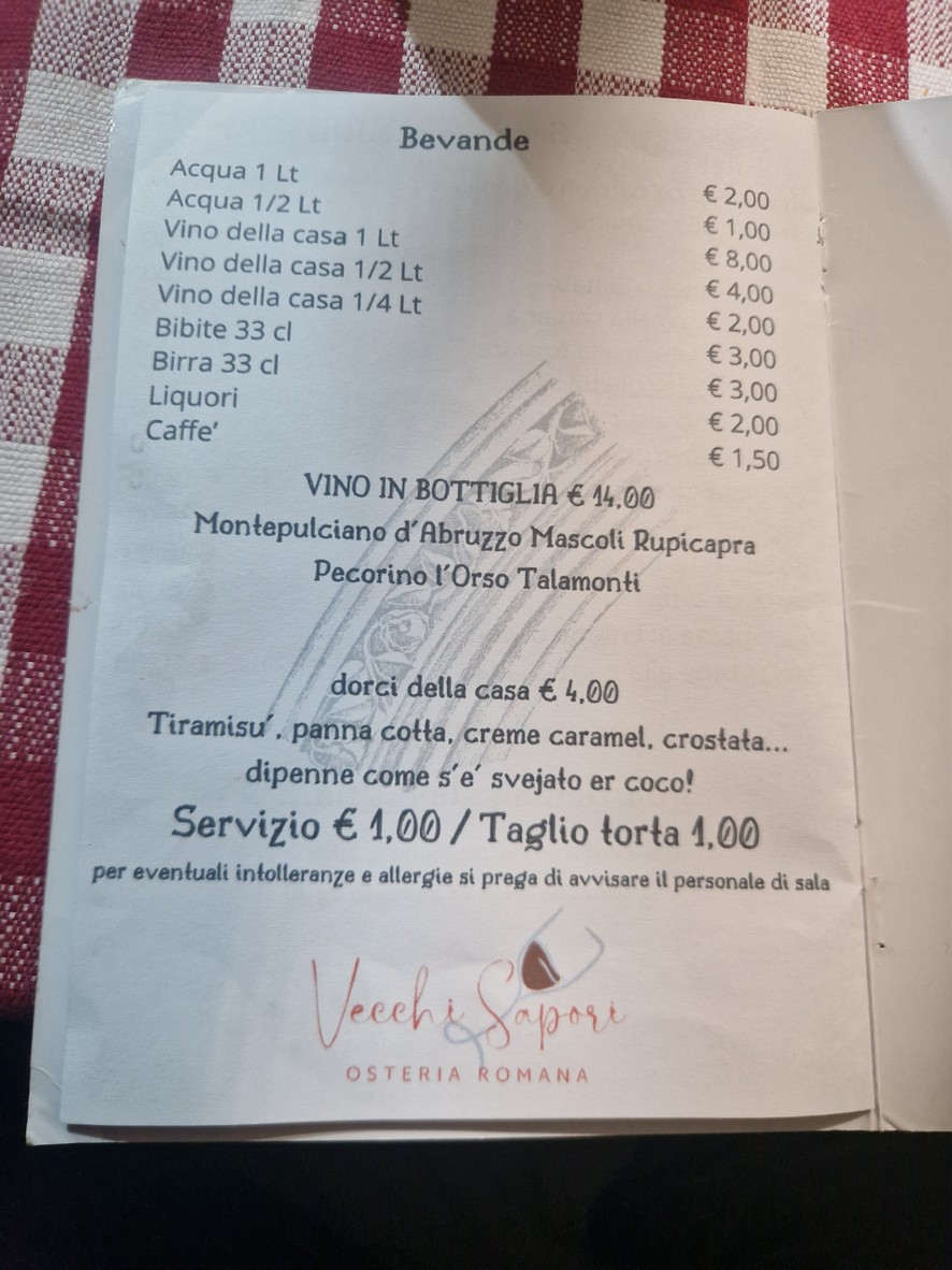 Trattoria Vecchi Sapori menu 4