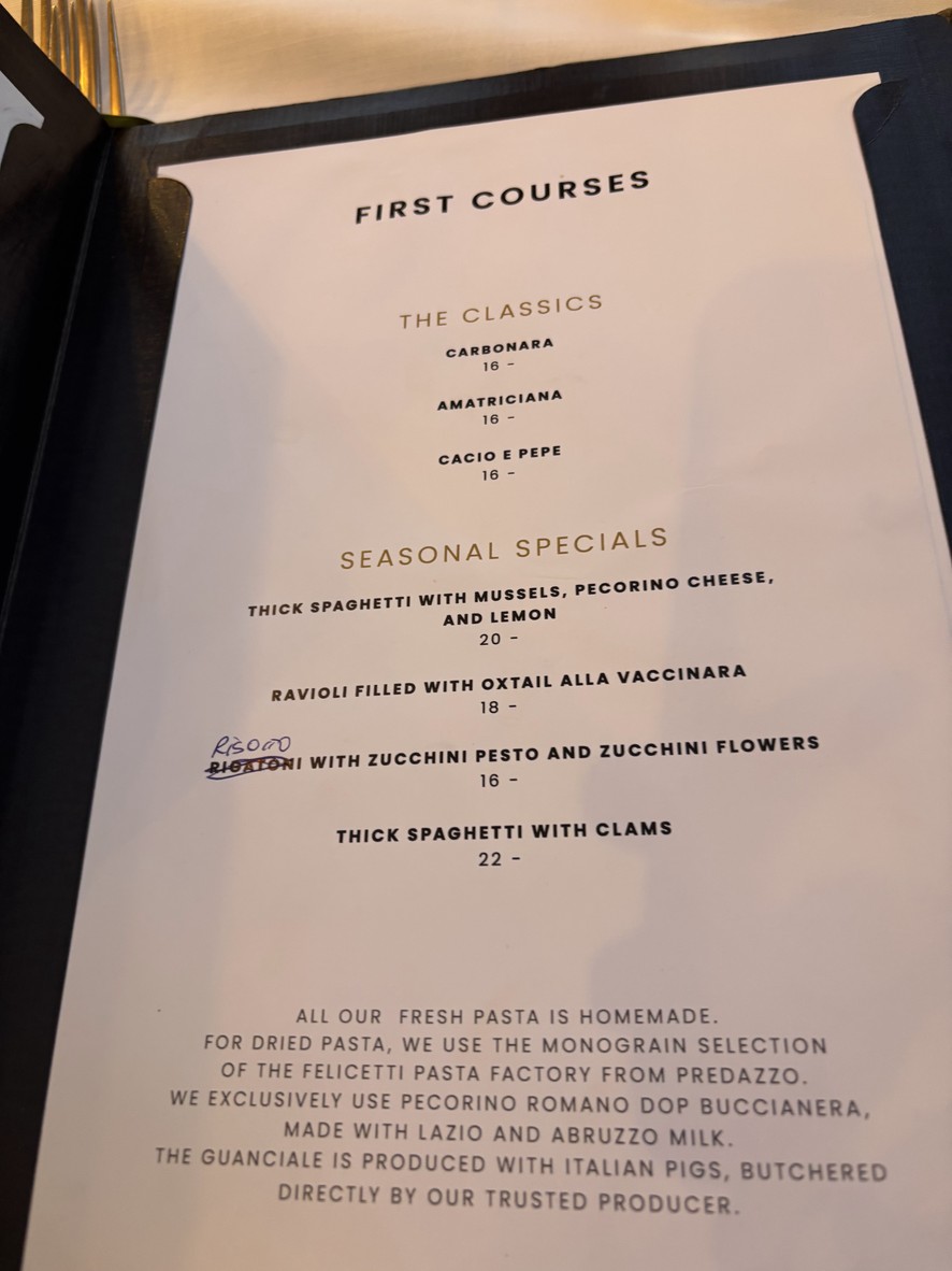 La Carbonara menu 2
