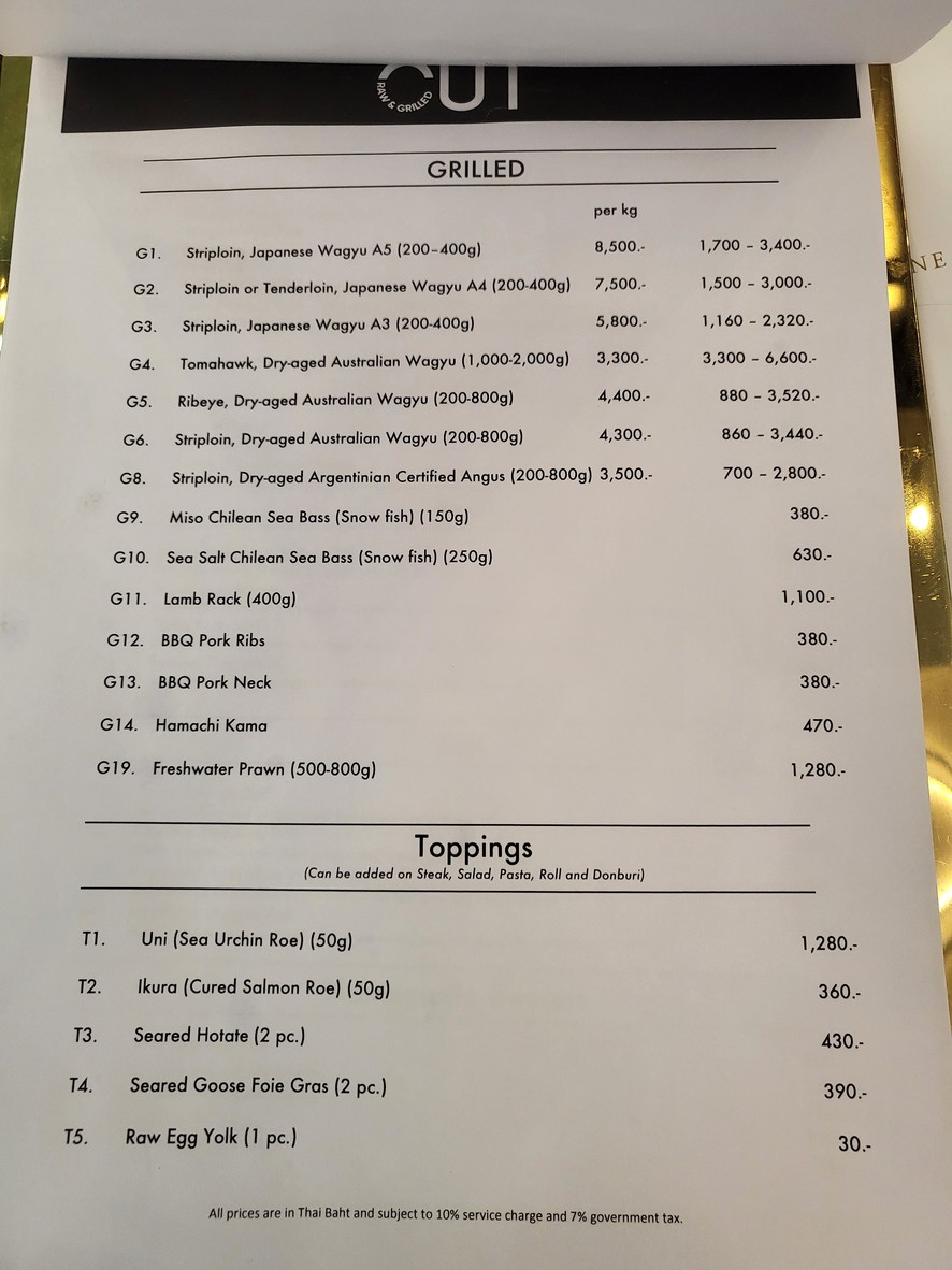 CUT Raw & Grilled menu 2
